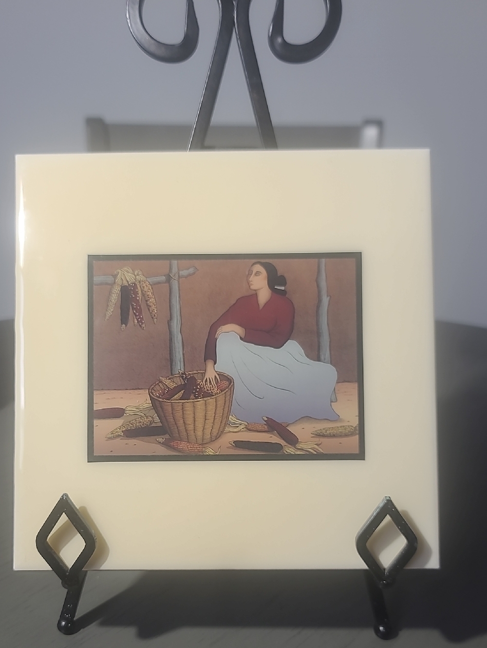 Artiles Southwestern Woman Ceramic Decorative Tiles  Navajo Indian Design - Picture 2 of 6